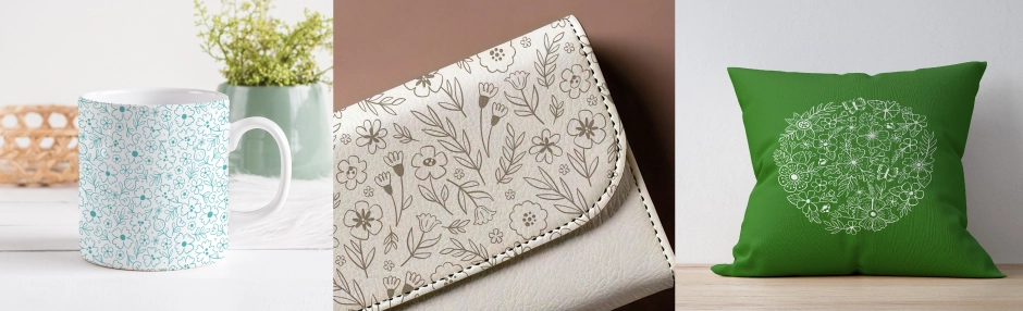 Ejemplos de aplicación de los diseños florales