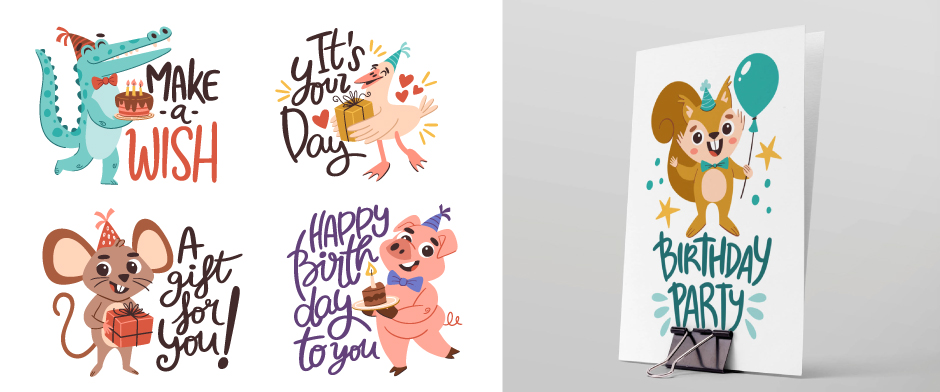 Otros dibujos de animales de cumpleaños